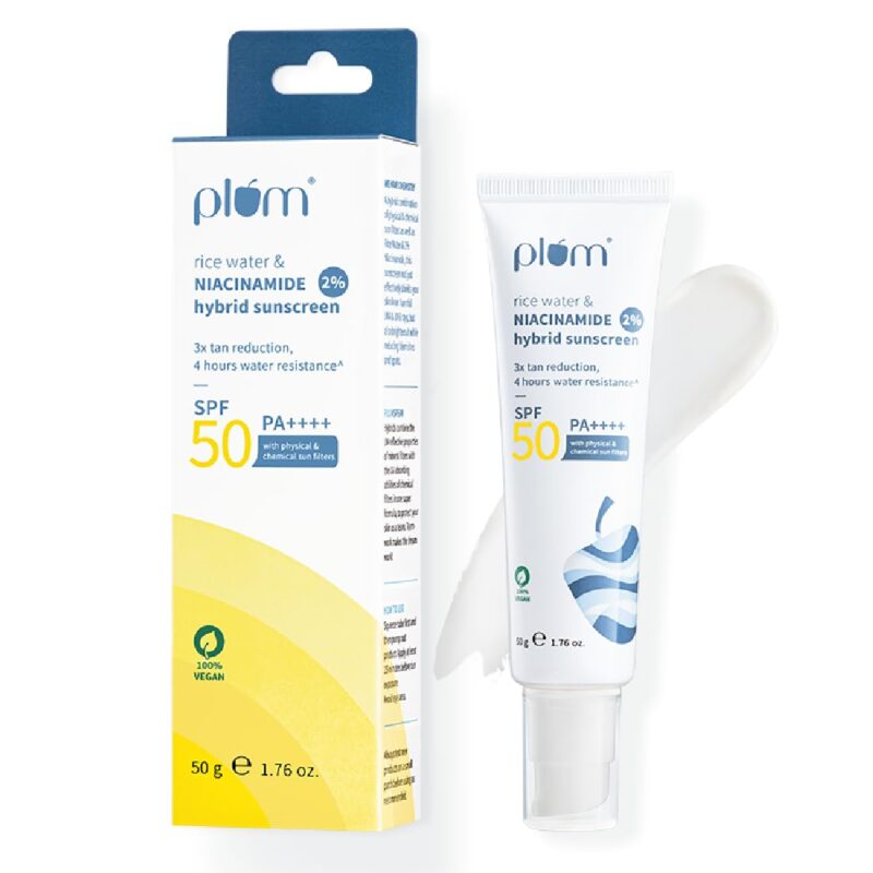 Buy Plum 2% Niacinamide SPF50 Sunscreen in Nepal at Beautix Nepal. Lightweight, no white cast, perfect for oily & acne-prone skin.