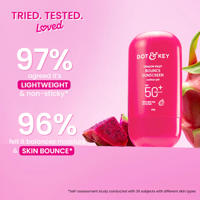 Dot& key Dragon Fruit Bounce Sunscreen 50g (6) Buy Dot & Key Dragon Fruit Bounce Sunscreen SPF 50+ PA++++ in Nepal from Beautix Nepal. Genuine sunscreen with fast delivery across Nepal.