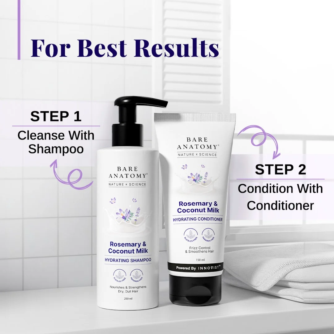 Bare Anatomy Rosemary & Coconut Milk Shampoo & Conditioner (2) Bare Anatomy Rosemary & Coconut Milk Shampoo 200ml & Conditioner 150ml - image 2