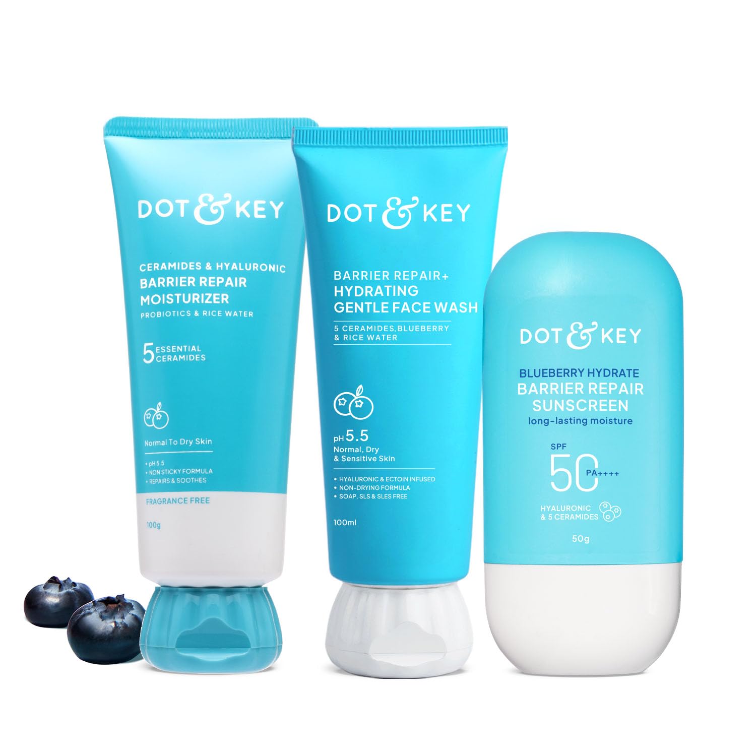 Dot & Key Barrier Repair Moisturizer+Sunscreen+Facewash For Dry Normal and Sensitive Skin (1) Dot & Key Barrier Repair Moisturizer+Sunscreen+Facewash For Dry Normal and Sensitive Skin