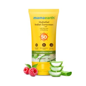 Buy Mamaearth HydraGel SPF 50 Sunscreen in Nepal from Beautix Nepal. With Aloe Vera and Raspberry for lightweight hydration and daily sun protection.