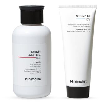Minimalist -Acne Skincare Combo | Salicylic Acid 2% Face Wash + 10% Vitamin B5 Gel Moisturizer