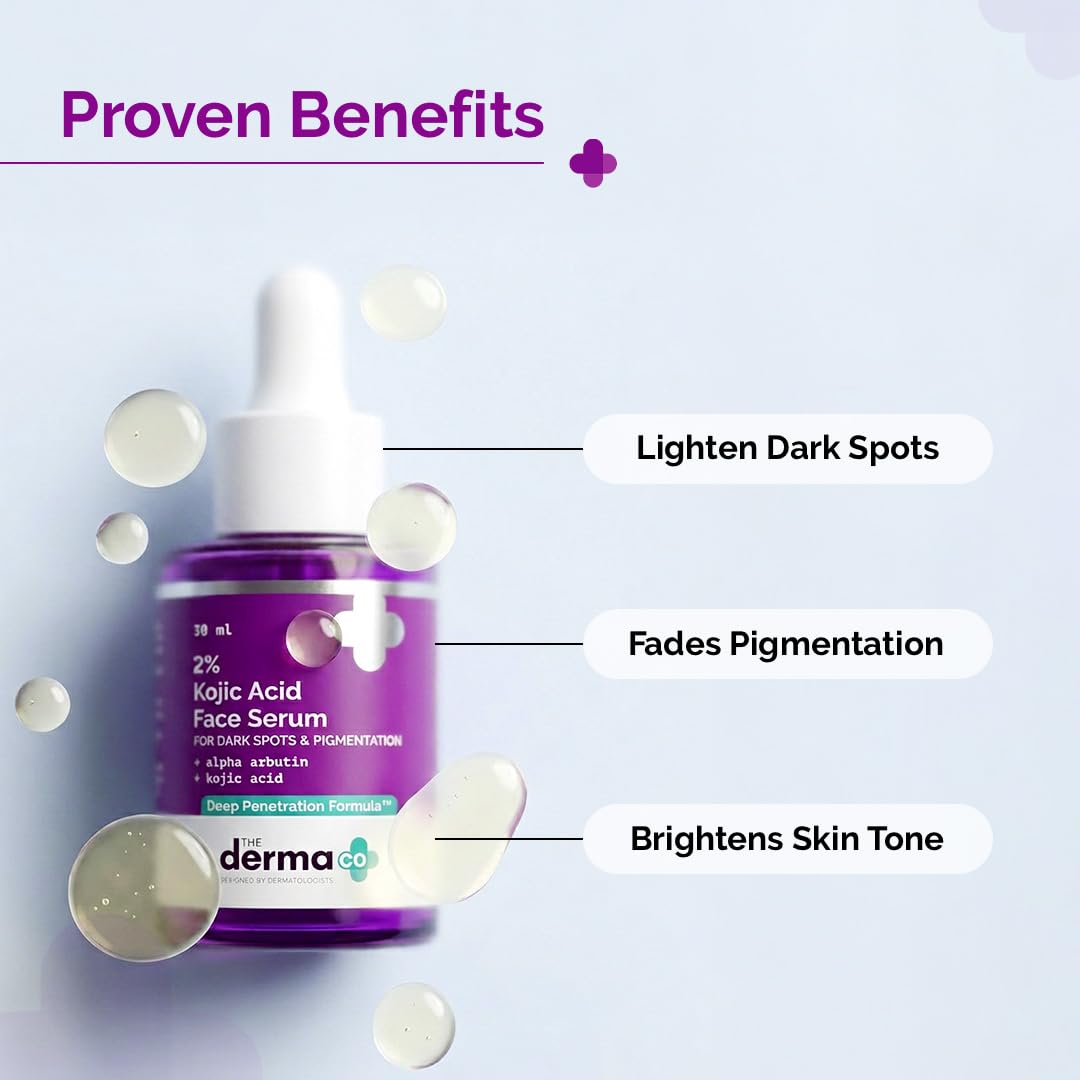 The Derma Co. Kojic Acid 30ml (8) Buy The Derma Co 2% Kojic Acid Face Serum 30ml in Nepal from Beautix Nepal. Helps target dark spots, pigmentation and uneven-looking skin tone.